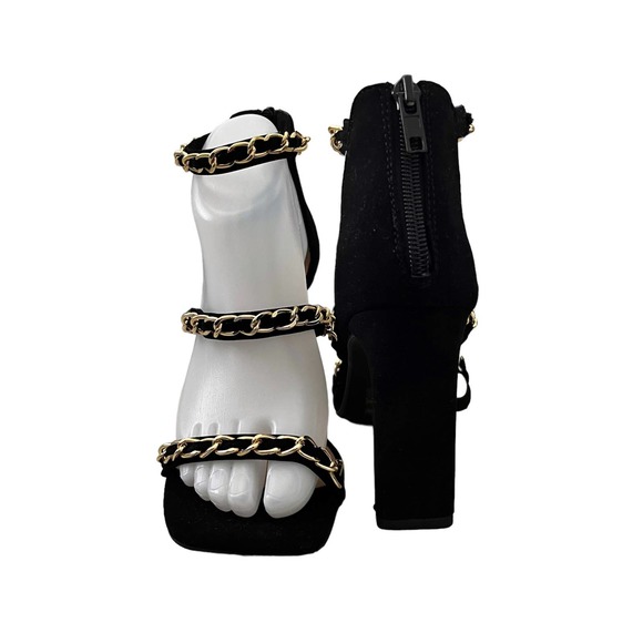 NEW! - Derek Hearts Black Sandals (Size: 6) - Picture 2 of 6